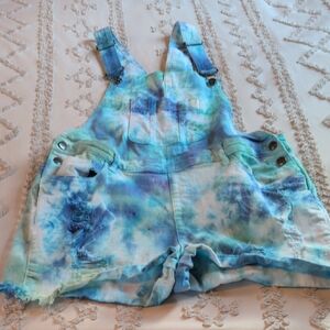 VENUS Blue Tie-Dye Shorts Overalls